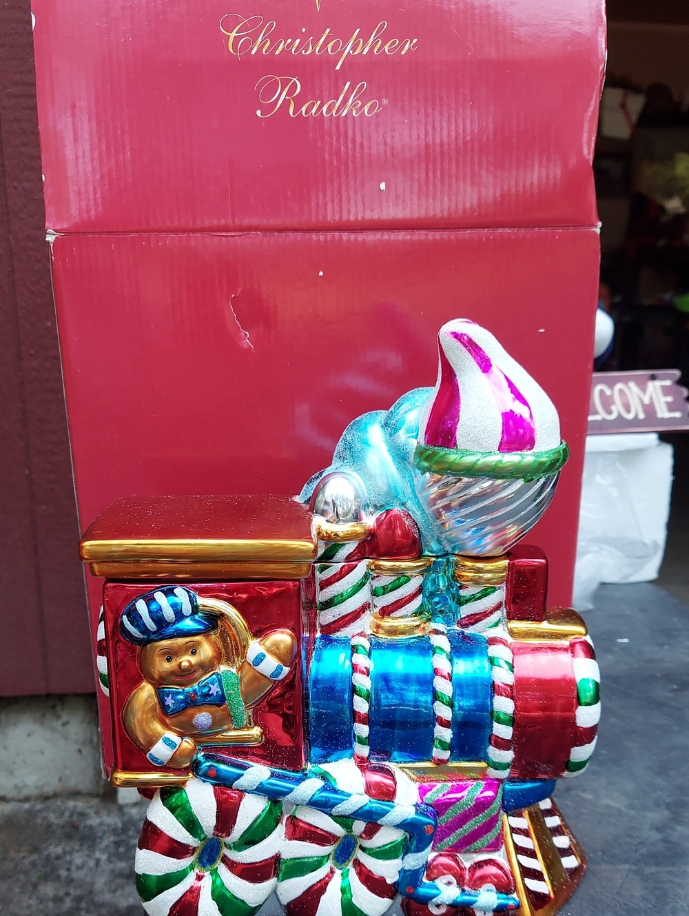 Christopher Radko Red Candy Train Holiday Figurine
